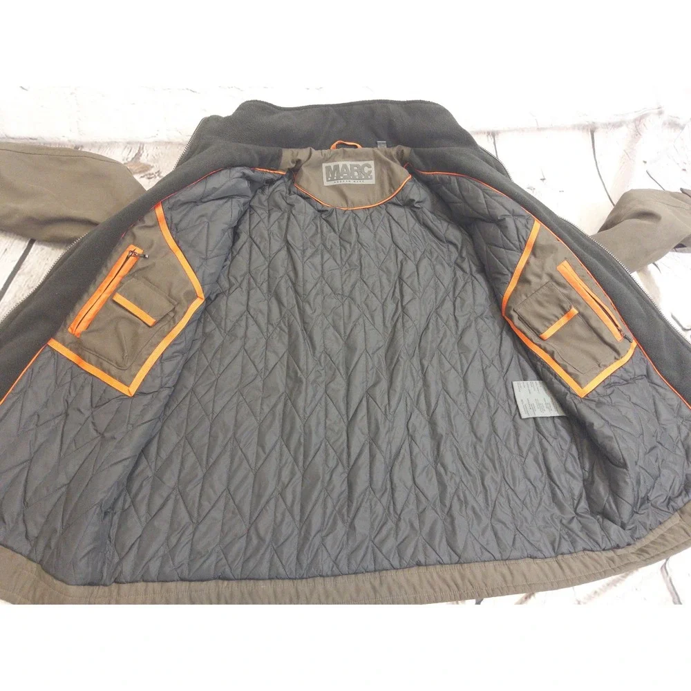 Marc New York Jacket Mens XXL‎ Brown Quilted Lined Full Zip Utility Coat